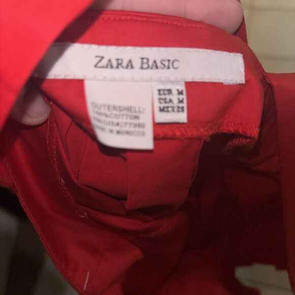 Zara Trafaluc Ruffled Off-Shoulder Dress Women’s Med Red Bodycon festive Mini - Picture 8 of 8